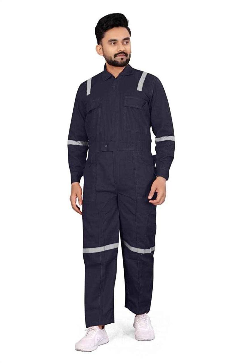 cotton boiler suit with reflective tape